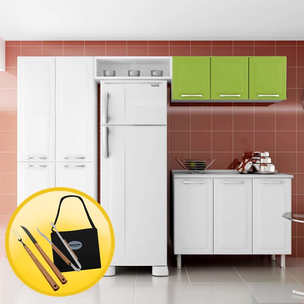 Cozinha Compacta Itatiaia Anita Smart Com 3 Pe As Branco Verde Cozinha Compacta Itatiaia Anita Smart Com 3 Pe As Branco Verde