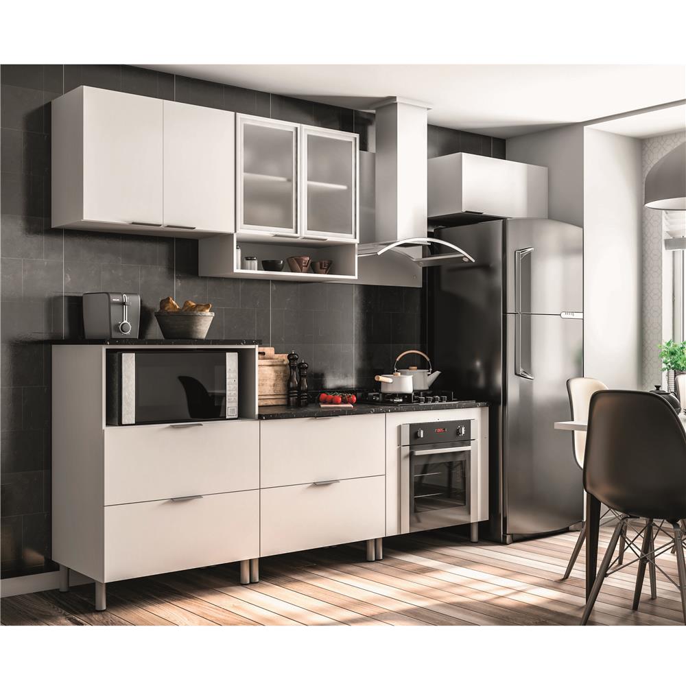 Cozinha Bartira Izabel com Painel, 5 Portas e 4 Gavetões Branca Cozinha Compacta no Adesivo De Olhos Para Eva ~ Cozinha Bartira Izabel com Painel, 5 Portas e 4 Gavetões Branca Cozinha Compacta no