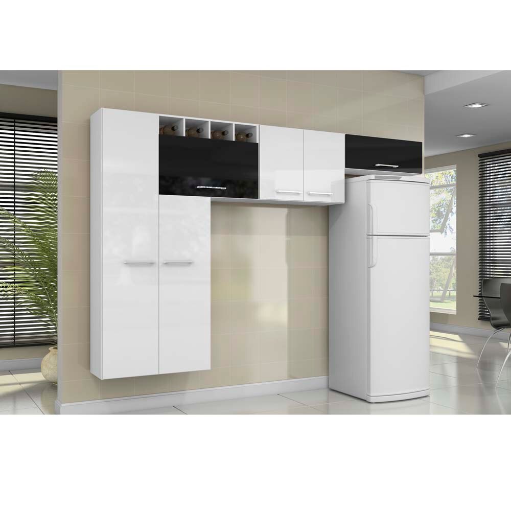 Cozinha Compacta Bartira Renata Com 6 Portas 6554687 Banco Preto Cozinha Compacta Bartira Renata Com 6 Portas 6554687 Banco Preto