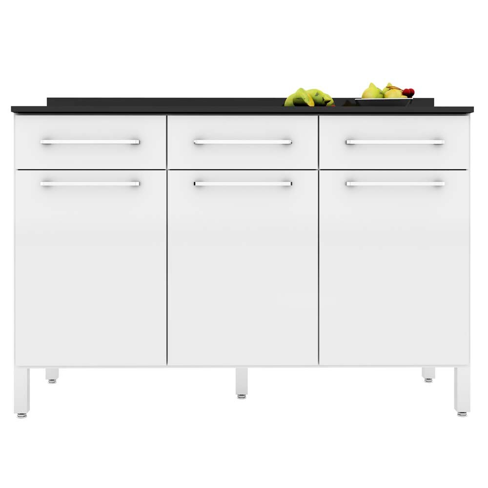 Balc O Bartira Bia Com 3 Portas E 3 Gavetas Cozinha Modulada No Balc O Bartira Bia Com 3 Portas E 3 Gavetas Cozinha Modulada No
