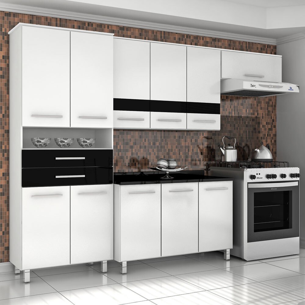 Armário Bartira Safira com 3 Portas - Cozinha Modulada no PontoFrio.com