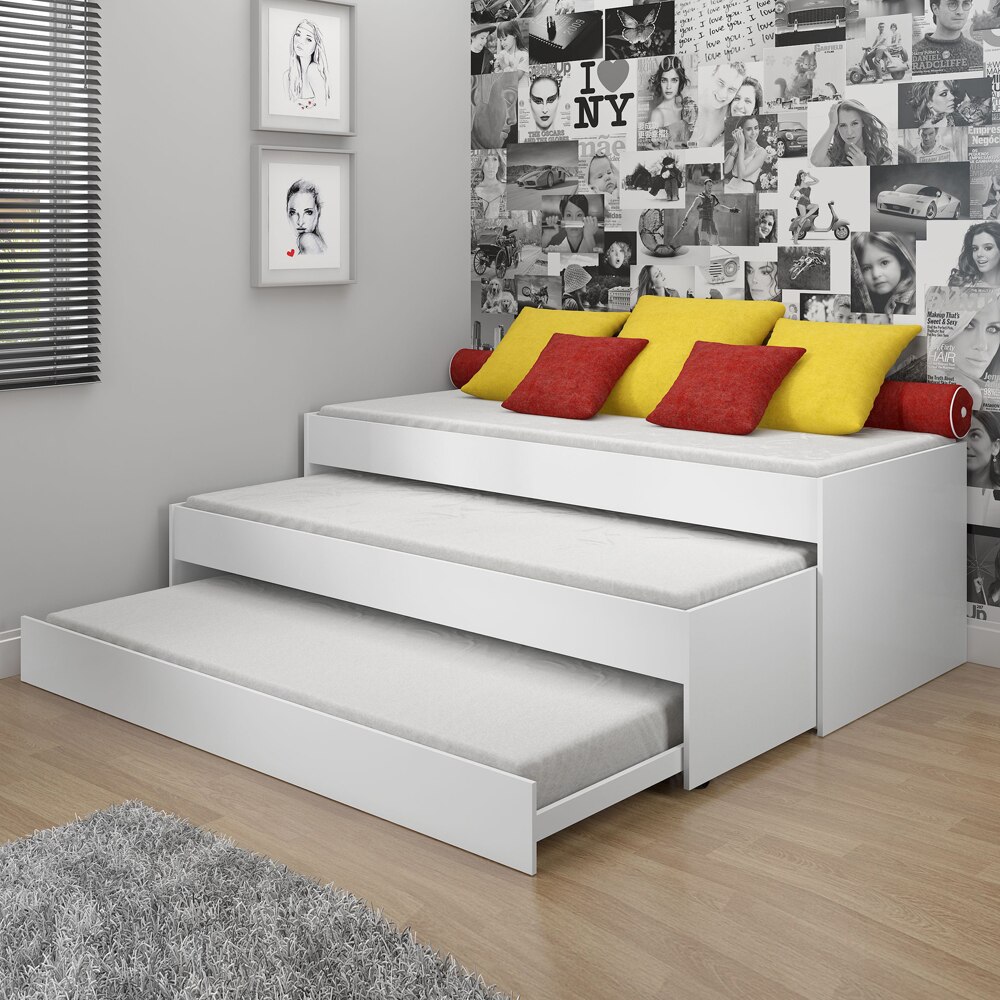 Tri Cama Multimóveis com 2 Travessas de Sustentaç u00e3o Branco Camas no PontoFrio com Adesivo De Umbigo Para Emagrecimento ~ Tri Cama Multimóveis com 2 Travessas de Sustentaç u00e3o Branco Camas no PontoFrio com