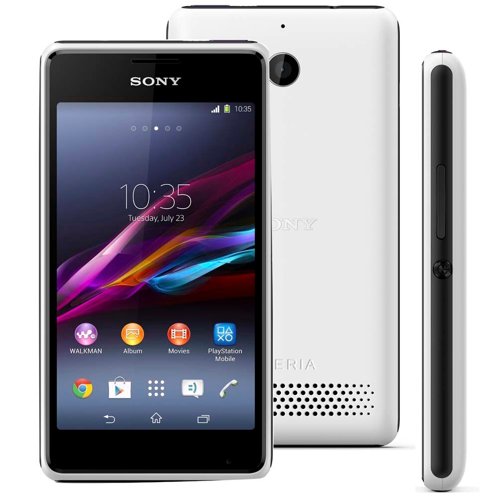 smartphone sony xperia e1 branco com dual chip tela de 4 tv