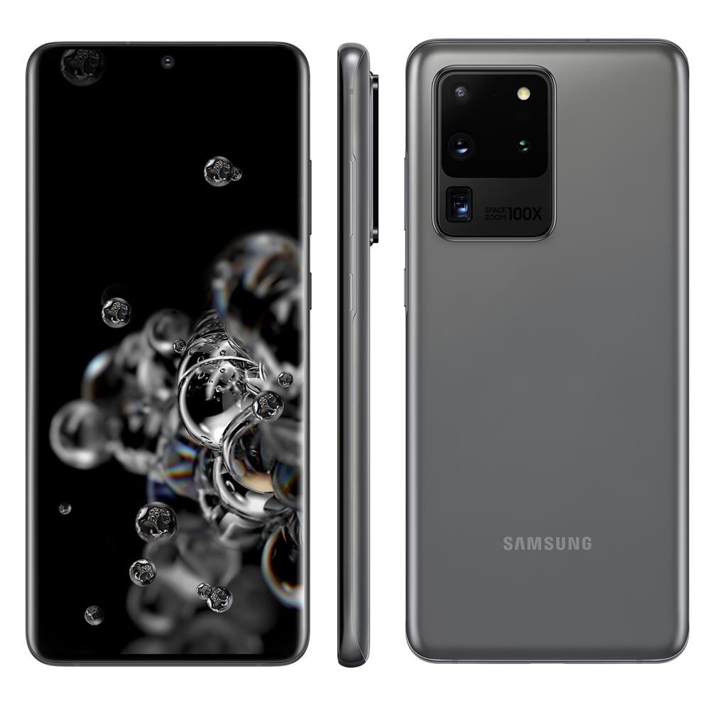 Smartphone Samsung Galaxy S20 Ultra Cinza 128GB, 12GB RAM, Tela Infinita de 6.9", Câmera Traseira Quádrupla, Câmera Frontal 40MP e Leitor de Digital