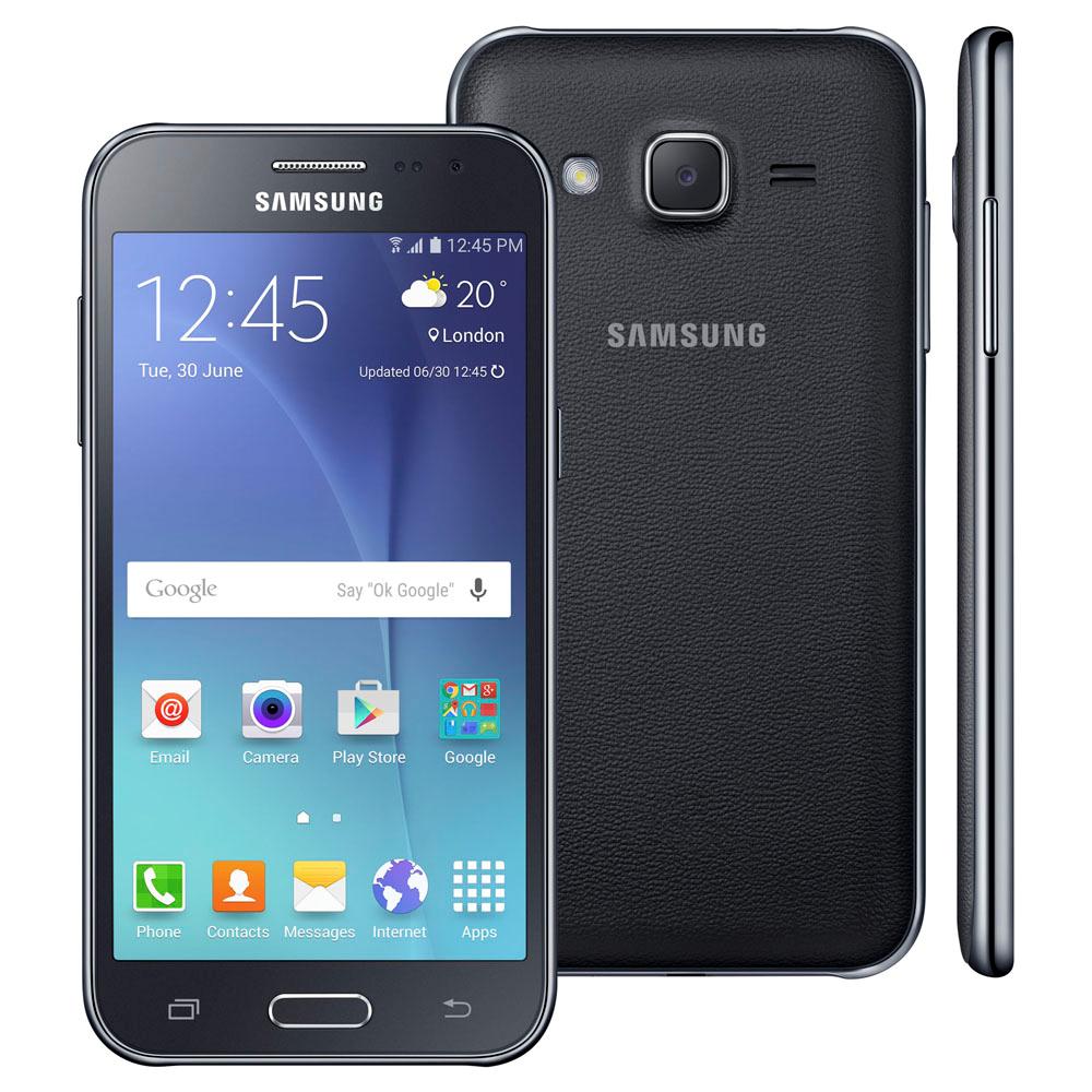 Smartphone Samsung Galaxy J2 TV Duos Preto com Dual chip, Tela 4.7quot;, TV Digital, 4G, Câmera 5MP 