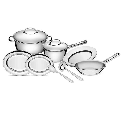 Conjunto de Panelas e Utensílios 9 Peças Tramontina Allegra em Aço Inox com Fundo Triplo e Tampas com Saída de Vapor é boa?