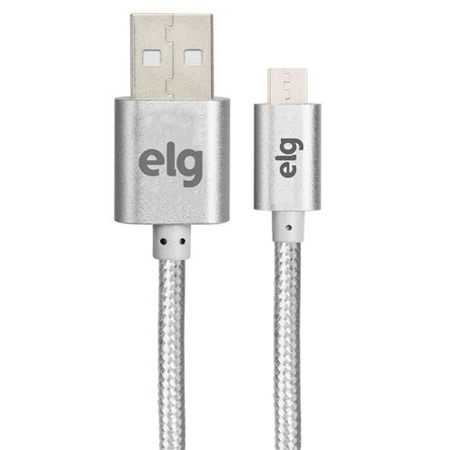 Cabo Micro USB ELG M510BS em Nylon Trançado para Recarga e Sincronização – 1 Metro - Prata Menor preço em Cabo Micro USB ELG M510BS em Nylon Trançado para Recarga e Sincronização – 1 Metro - Prata