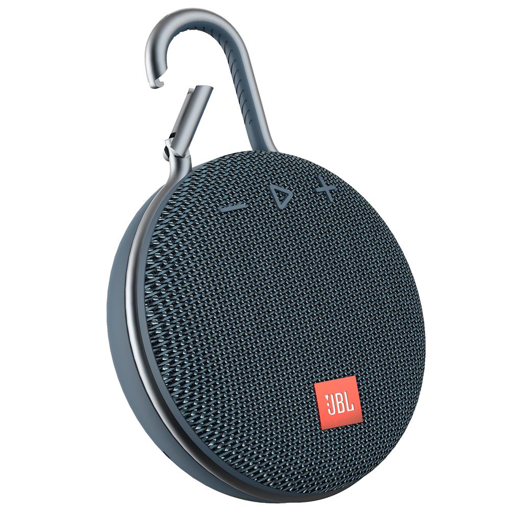 Caixa de Som Bluetooth Clip 3 Blue JBL à Prova d´Água - Rádio Portátil