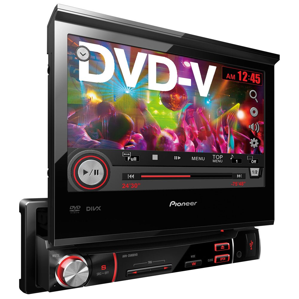 DVD Player Pioneer AVH-3580DVD com Tela Retrátil de 7", Rádio AM/FM