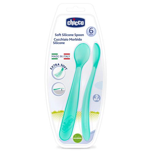 Menor preço em Conjunto de Colheres de Silicone Chicco Azul - 2 Peças