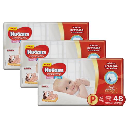 Fralda Huggies Turma da Mônica Supreme Care P - Kit com 144 Unidades Menor preço em Fralda Huggies Turma da Mônica Supreme Care P - Kit com 144 Unidades