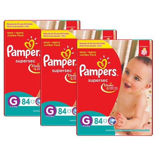 Fralda Pampers Supersec Jumbo Bag Tamanho G - 252 Unidades Menor preço em Fralda Pampers Supersec Jumbo Bag Tamanho G - 252 Unidades