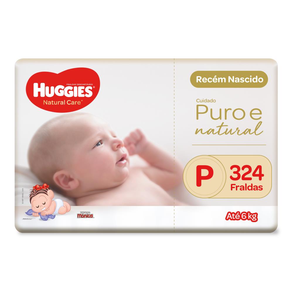 Fralda Huggies Natural Care Mega P 324 Unidades