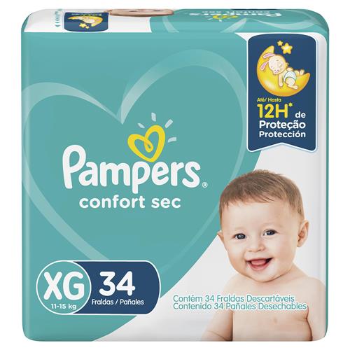 Fralda Pampers Confort Sec Mega Tamanho XG - 34 Unidades