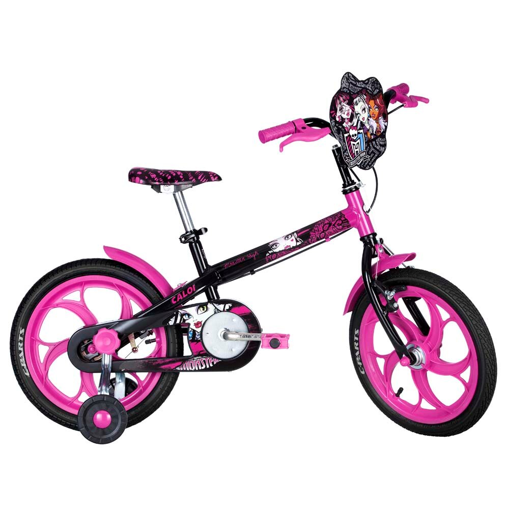 Bicicleta Caloi Monster High Aro 16 Preta/Rosa Fuccia