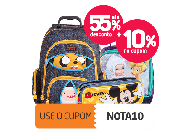 Com até 55% de desconto + 10% no cupom - Cupom NOTA10