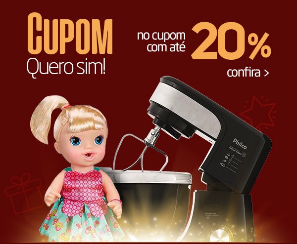 Cupom, QUERO SIM! Com até 20% de desconto - Clique e Confira