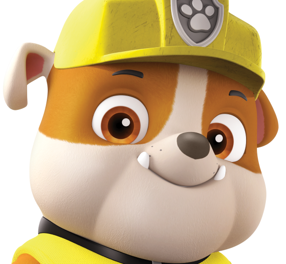 A imagem mostra o personagem Rubble com a descrição dele
