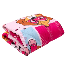A imagem mostra um edredom rosa da Skye com um link para coleção de casa