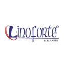 A imagem mostra o logo da empresa Linoforte dentro de um cículo em branco com um contorno cinza linkando para a coleção de sofás Linoforte