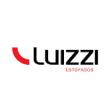A imagem mostra o logo da empresa Luizzi dentro de um cículo em branco com um contorno cinza linkando para a coleção de sofás Luizzi