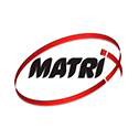 A imagem mostra o logo da empresa Matrix dentro de um cículo em branco com um contorno cinza linkando para a coleção de sofás Matrix