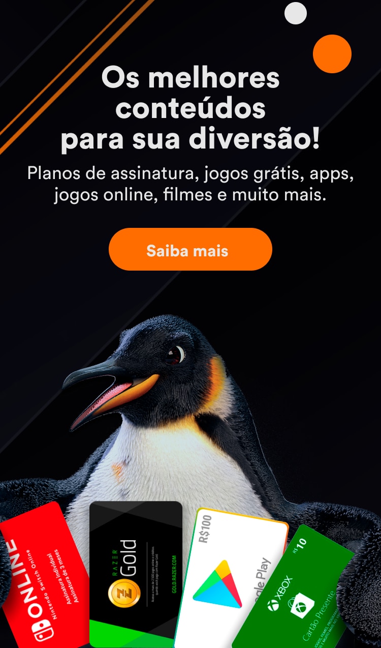 Créditos e Giftcards pros melhores jogos e aplicativos