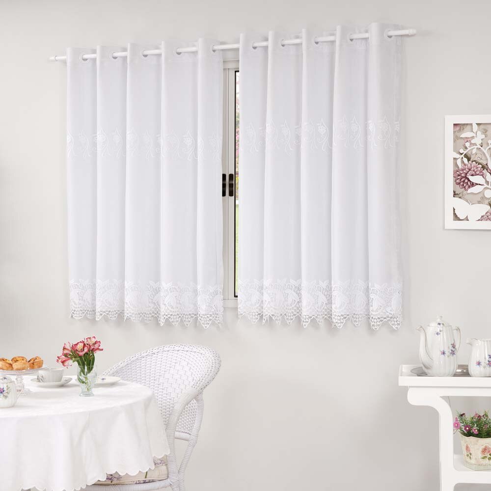 Cortina Bella Janela Cozinha Duplex Brisa 145×200 Cm Branco Cortina Bella Janela Cozinha Duplex Brisa 145×200 Cm Branco