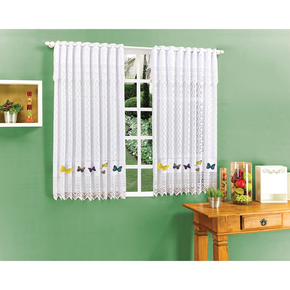 Cortina Para Cozinha Princesa Do Lar Borboleta 120×220 Cm Branca Cortina Para Cozinha Princesa Do Lar Borboleta 120×220 Cm Branca