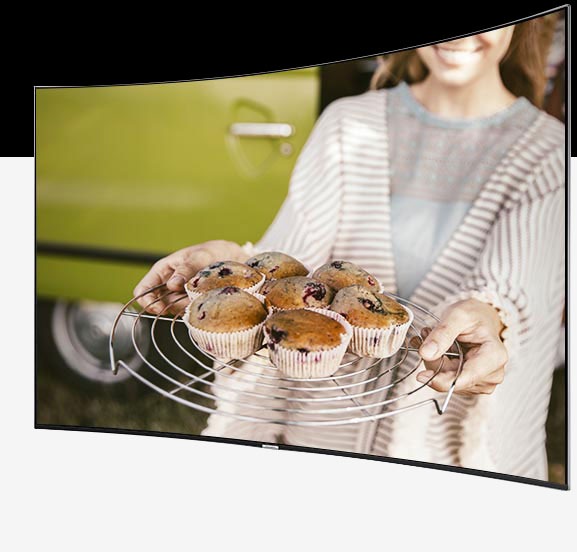 a photo of mom on SUHD TV from laptop
