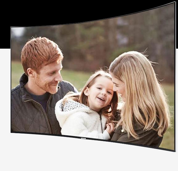 a photo of mom on SUHD TV from laptop