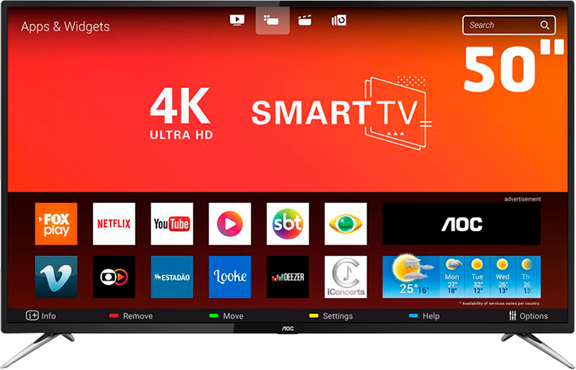 Smart TV LED 50" UHD AOC LE50U7970S com Wi-Fi, App Gallery, Botão