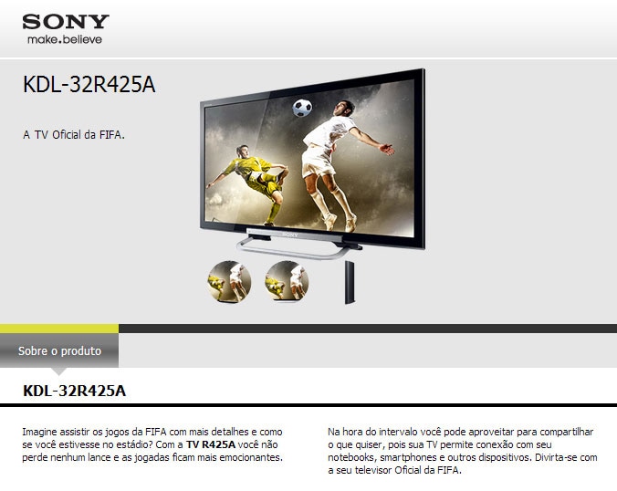 TV 32'' LED Sony KDL-32R425A