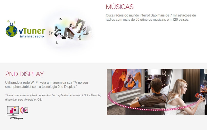 Muita música e diversão com a Smart TV LED Full HD de 42 polegadas da LG