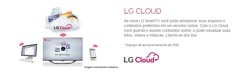 LG Smart TV com tecnologia LG Cloud para guardar e assistir seus conteúdos online