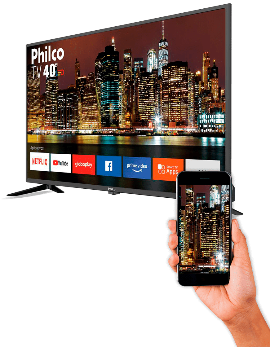 Possui conversor digital integrado e conta com a tecnologia HDR Smart TV Philco PTV40M60S