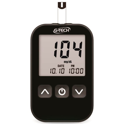 É possível ejetar as tiras usadas sem precisar tocá-las kit medidor glicose g-tech free lite ejetor