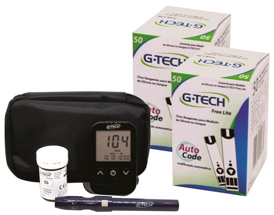 Kit Medidor de Glicose G-Tech Free Lite kit medidor glicose g-tech free lite