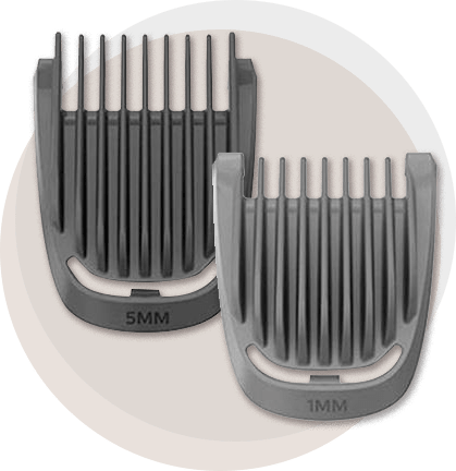 Equipado com 2 pentes para diferentes tipos de barbas aparador pelos philips bt1209/15 dois pentes