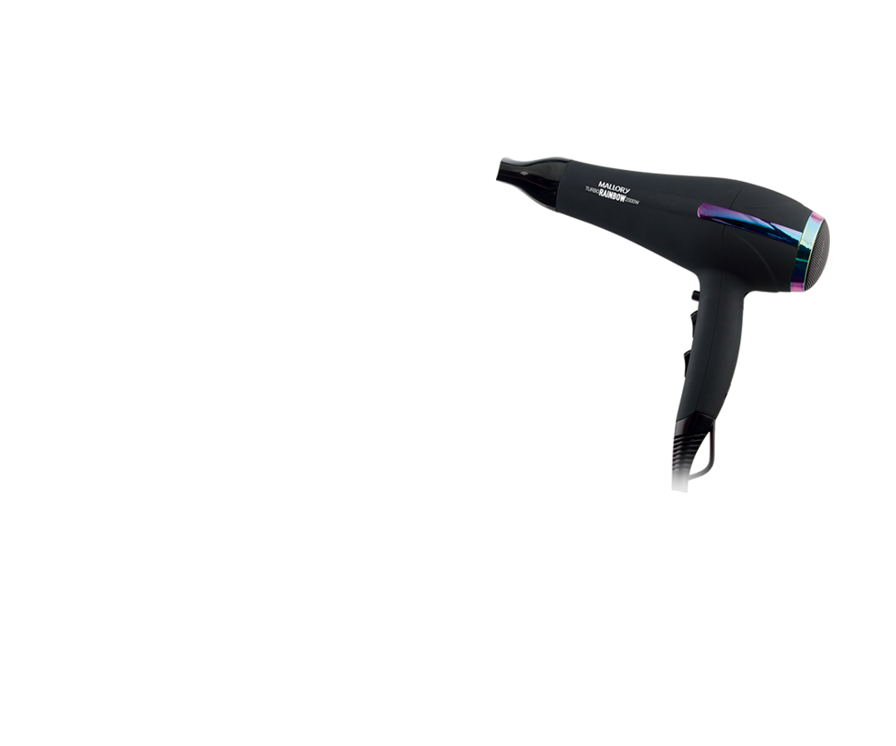 Secador de Cabelos Mallory Turbo Rainbow 2000W Secador Mallory Turbo Rainbow Preto