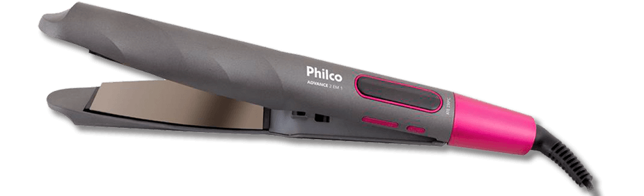 Atinge até 230°C de temperatura Prancha Cacheadora Advance Philco temperatura