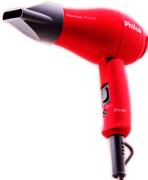 Fio com 1,9 metros de comprimento secador Philco Titanium Travel cabo