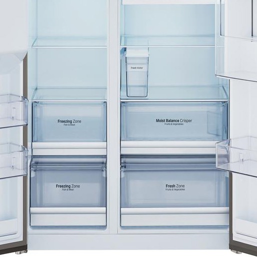 Conserve por muito mais tempo Congelador LG Side by Side GS65SDN New Lancaste Gaveta Moist Balance Crisper