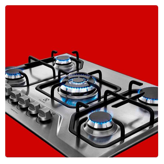 Possui 5 bocas com acendimento superautomático Cooktop Electrolux 5 Bocas GT75X botões removíveis