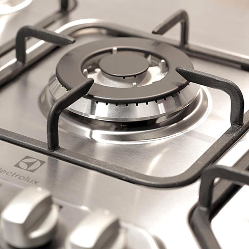 Pode ser instalado com gás encanado ou botijão Cooktop Gás Electrolux GT75X Tripla Chama