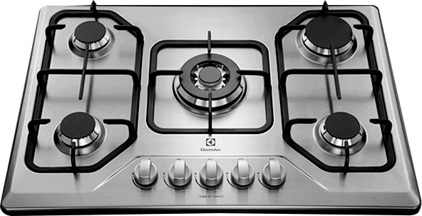 Cooktop a Gás Electrolux 5 Bocas GT75X com Tripla Chama Cooktop Gás Electrolux 5 Bocas GT75X