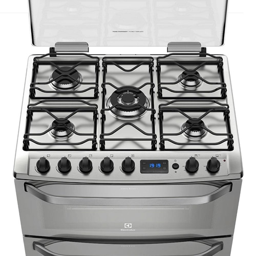 Com tampa de vidro removível e balanceada fogão electrolux 5 bocas 76xdr revestimento especial