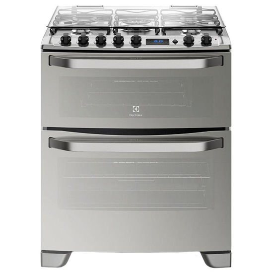 Fogão Electrolux 5 Bocas 76XDR com Duplo Forno – Prata fogão electrolux 5 bocas 76xdr com duplo forno prata
