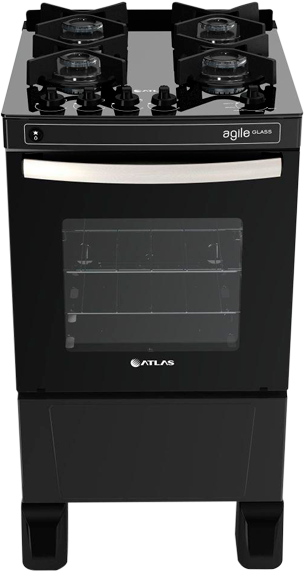 Acendimento Automático de válvula de seguran Fogão Atlas Agile Glass acendimento automático forno 5 temperaturas