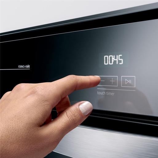Design moderno e elegante Forno Gás Embutir Brastemp BOA84AR Timer Touch